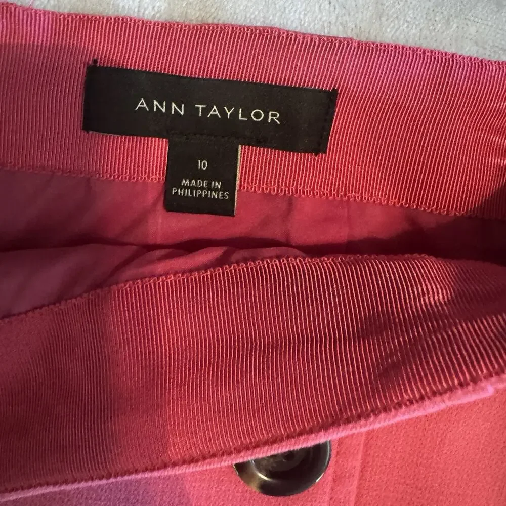 Ann Taylor Pencil Skirt Lot Of 2 Sz 10 Tweed & Hot Pink Career A-line Old Money